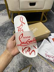 Christian Louboutin Graphic Print Slide White - 4