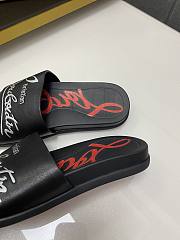 Christian Louboutin Graphic Print Slide Black  - 6