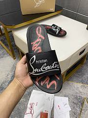 Christian Louboutin Graphic Print Slide Black  - 5