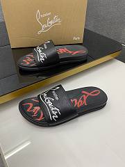 Christian Louboutin Graphic Print Slide Black  - 2