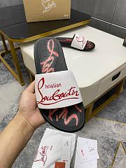 Christian Louboutin Graphic Print Slide Black White - 2