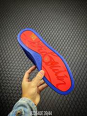 Christian Louboutin Louis Junior Spikes Orlato Flat Blue Glitter - 6