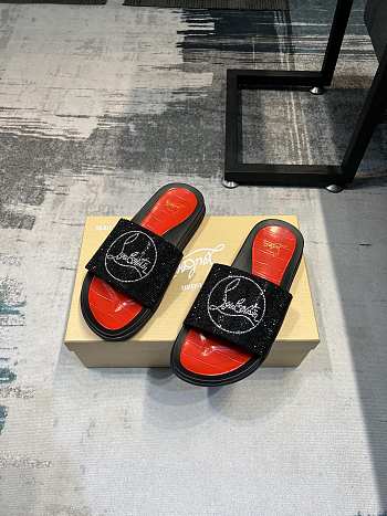 Christian Louboutin Slide Glitter Spikes C5210