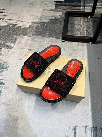 Christian Louboutin Slide Glitter Spikes C5211