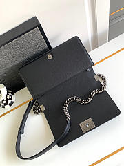 Chanel Boy Handle Logo Black Silver Size 25x8x14CM - 3