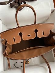 Hermes Birkin 25 Ecru Gold Toile Canvas HM45H1 Size 25x19x12cm - 3