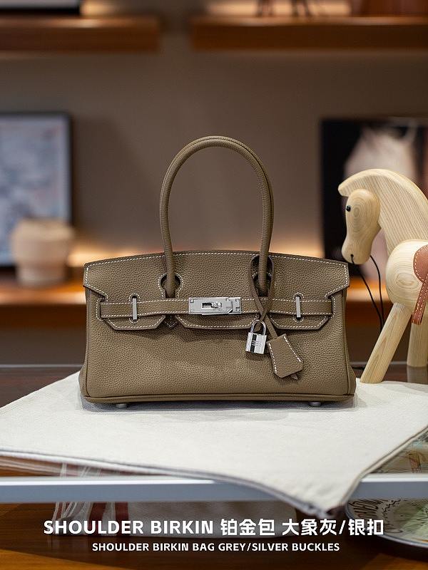 Hermes Birkin 30 Evercolor Palladium Etoupe H3251 Size 30×22×16cm - 1