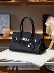 Hermes Birkin 30 Evercolor Palladium Etoupe H3253 Size 30×22×16cm - 4