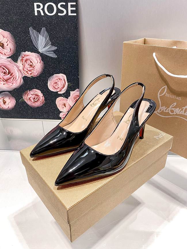 Christian Louboutin Kate Sling Patent Pumps C2581L 8cm - 1