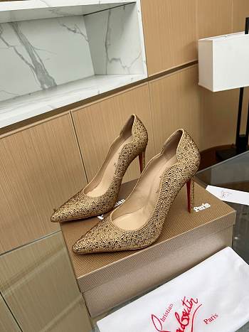 Christian Louboutin Rhinestone C8845-01B 10CM
