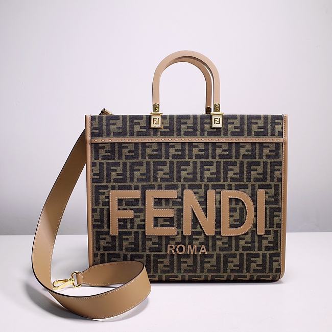 Fendi Sunshine Leather Tote Bag F9045 Size 35x17x31CM - 1