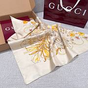 Gucci Foulard Silk Scarf Yellow Size 90x90cm - 2