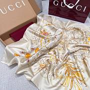 Gucci Foulard Silk Scarf Yellow Size 90x90cm - 4
