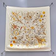 Gucci Foulard Silk Scarf Yellow Size 90x90cm - 5