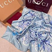 Gucci Foulard Silk Scarf Blue Size 90x90cm - 3