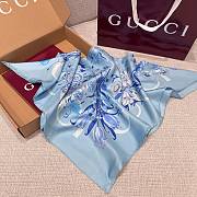 Gucci Foulard Silk Scarf Blue Size 90x90cm - 4