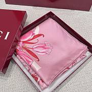 Gucci Foulard Silk Scarf Pink Size 90x90cm - 2