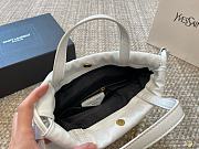 Saint Laurent Puffer Bucket White Bag Size 23x23x12cm - 5