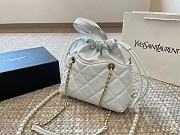 Saint Laurent Puffer Bucket White Bag Size 23x23x12cm - 4
