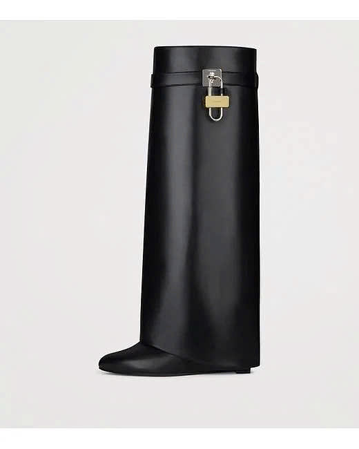 Givenchy Shark Lock Leather Boots Black - 1