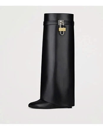 Givenchy Shark Lock Leather Boots Black