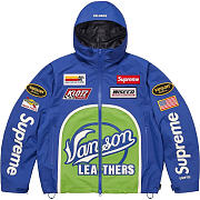 Supreme Vanson Leathers Shell Jacket Royal - 4