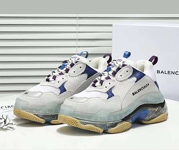 Balenciaga Triple S Clear Sole White Blue 
