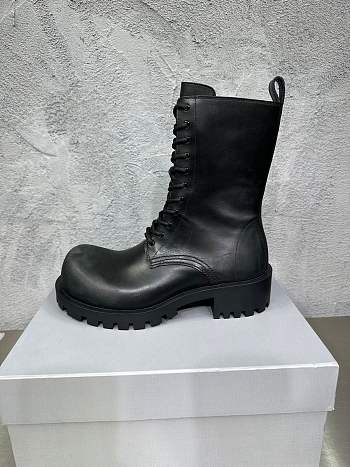 Balenciaga Stomper Leather Boots Black