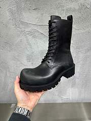 Balenciaga Stomper Leather Boots Black - 5
