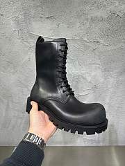 Balenciaga Stomper Leather Boots Black - 3