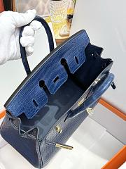 Hermes 25 Alligator Sapphire H66300 Size 25cm - 4