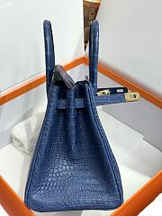 Hermes 25 Alligator Sapphire H66300 Size 25cm - 6