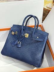 Hermes 25 Alligator Sapphire H66300 Size 25cm - 5