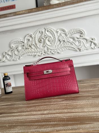 Hermès Kelly Pochette Crocodile HM186 Size 21x12x6cm