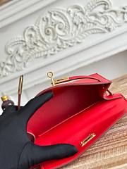 Hermès Kelly Pochette Rouge HM0043 Size 21x12x6cm - 6