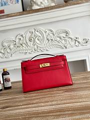 Hermès Kelly Pochette Rouge HM0043 Size 21x12x6cm - 3