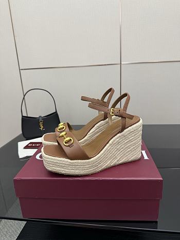 Gucci Hisley Wedge Sandals GG3119
