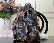 LV Montsouris Cargo Backpack Marina Blue Size 40x17x34cm - 4