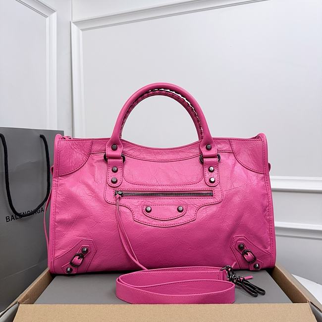 Balenciaga Cyclamen Leather B527 Size 38x25x14cm - 1