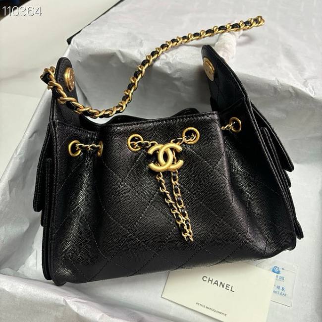 Chanel Mini 25 Handbag Black Caviar 22x20x12.5cm - 1