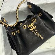 Chanel Mini 25 Handbag Black Caviar 22x20x12.5cm - 6