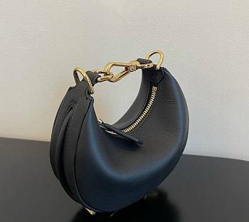 Fendi Fendigraphy fuchsia leather black mini bag 16.5*14*5cm