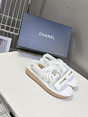 Chanel Dad sandals in white quilted leather and rope - 6