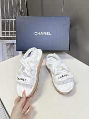 Chanel Dad sandals in white quilted leather and rope - 4