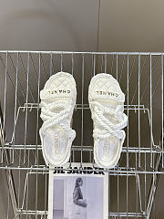 Chanel Dad sandals in white quilted leather and rope - 3