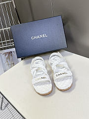 Chanel Dad sandals in white quilted leather and rope - 2