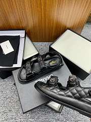 Chanel CC Quilted Dad Sandals in Black (Silver Hardware) - 3