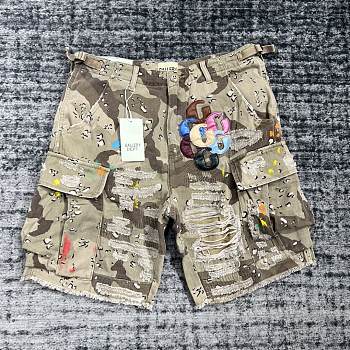 Gallery dept Camouflage Patchwork Distressed Shorts