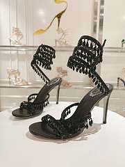 René Caovilla Chandelier Heels Crystals Black - 1