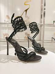 René Caovilla Chandelier Heels Crystals Black - 3